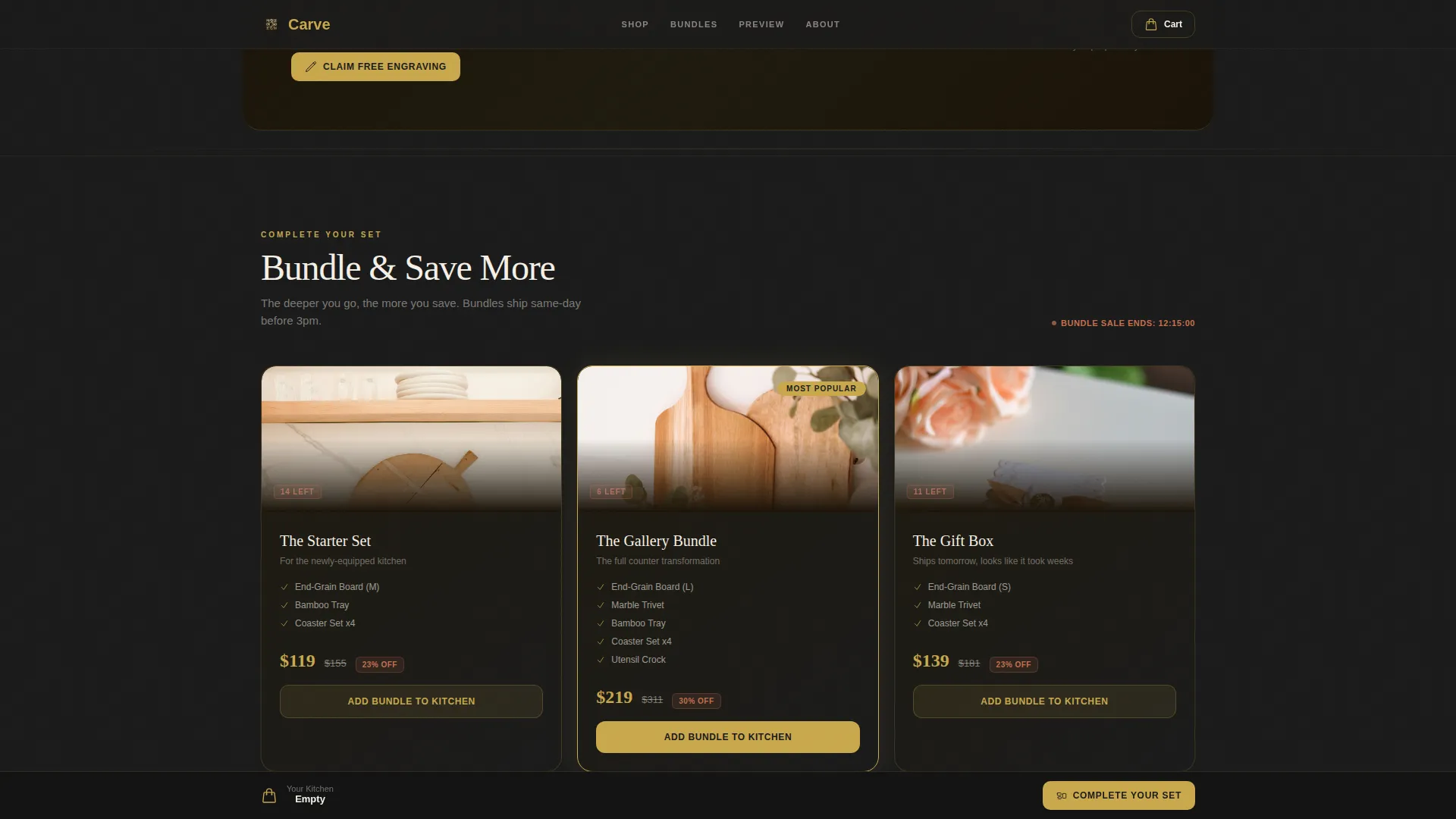 Cutting Boards & Kitchen Accessories Store Professional Website Template