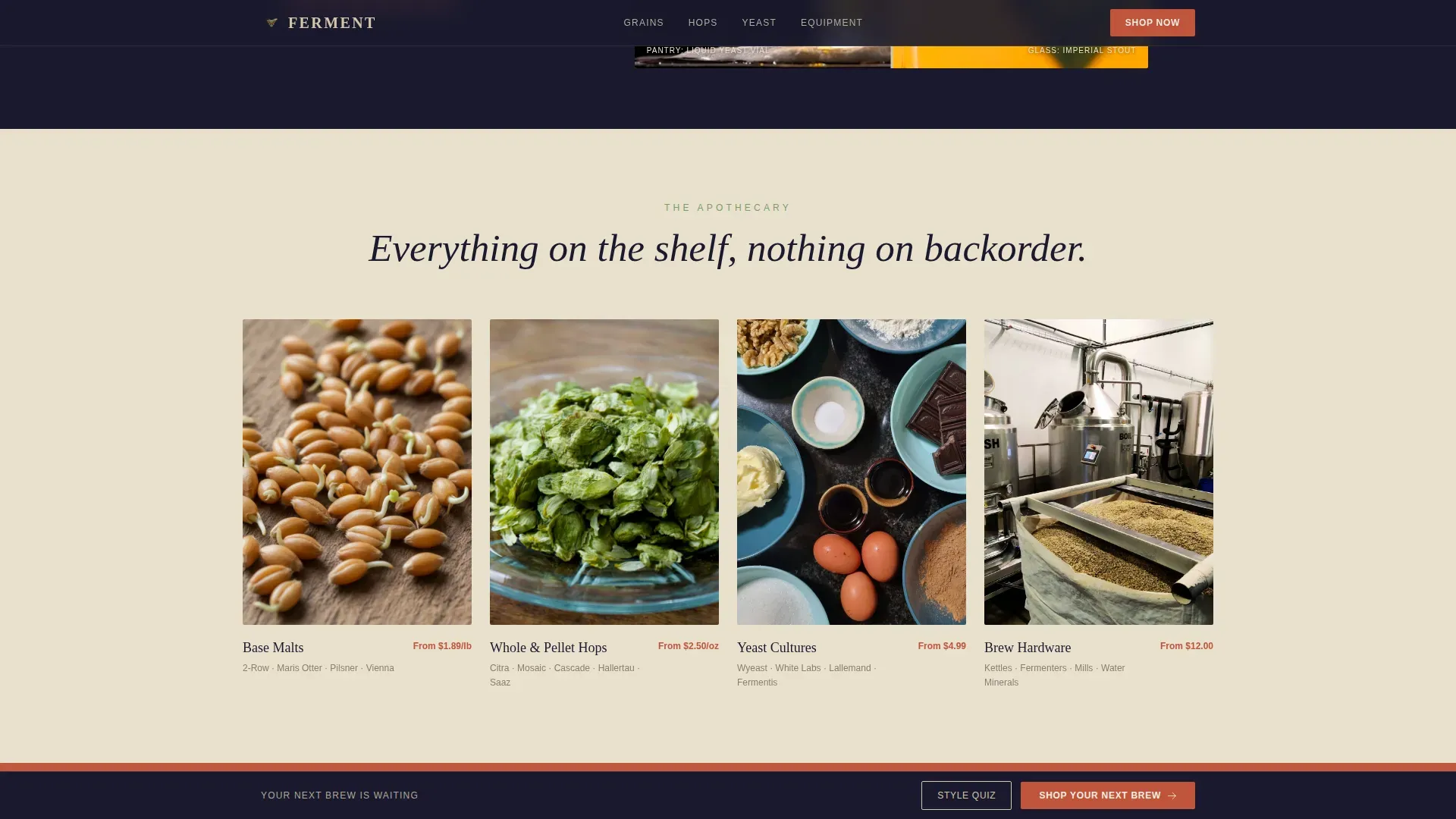 Brewery & Craft Beer Professional Website Template