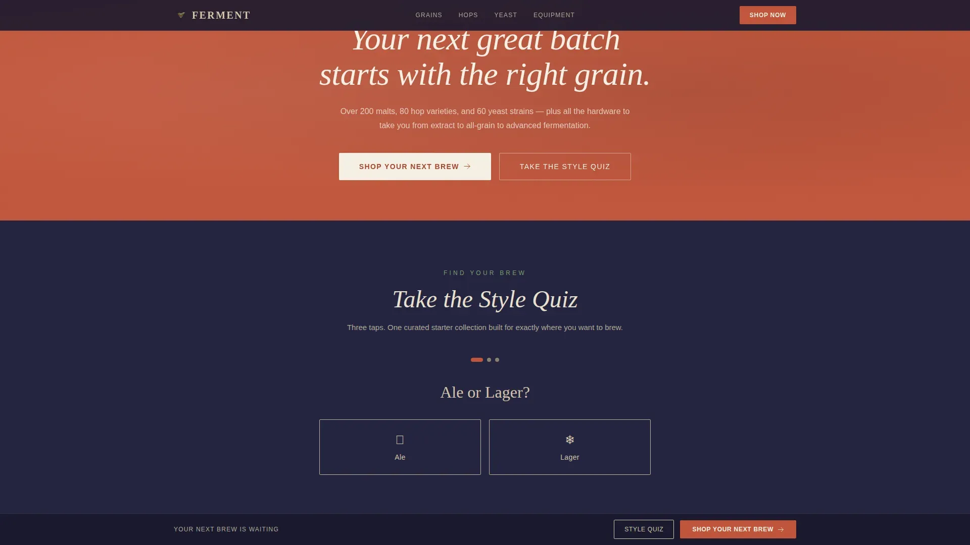 Brewery & Craft Beer Professional Website Template