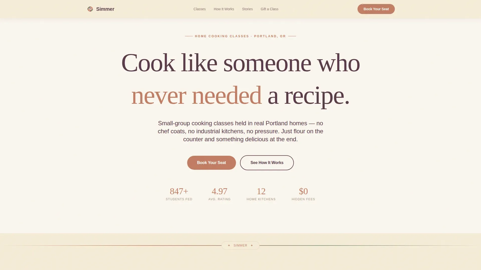 Culinary School & Education Booking Website Template