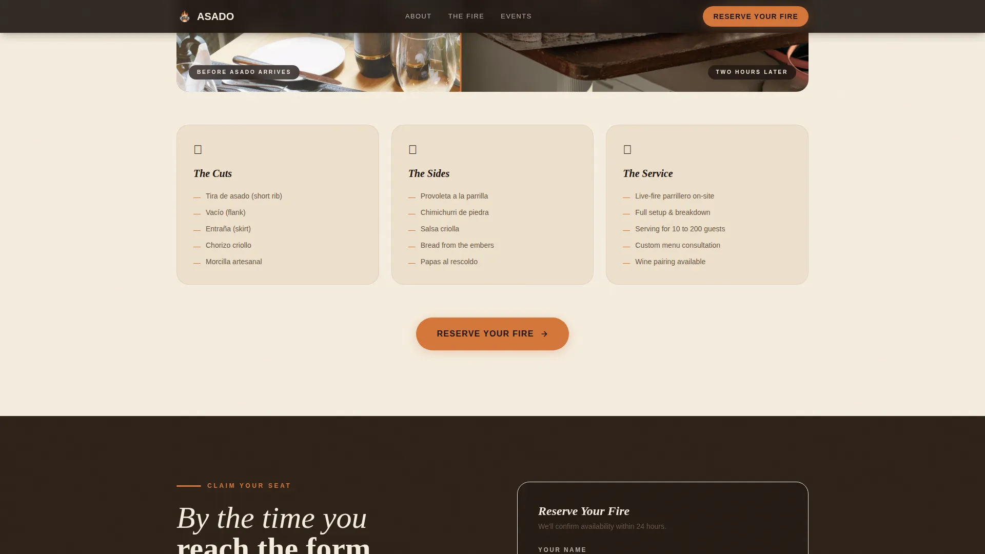 Sizzling Parrilla | Free Website Template | Rocket