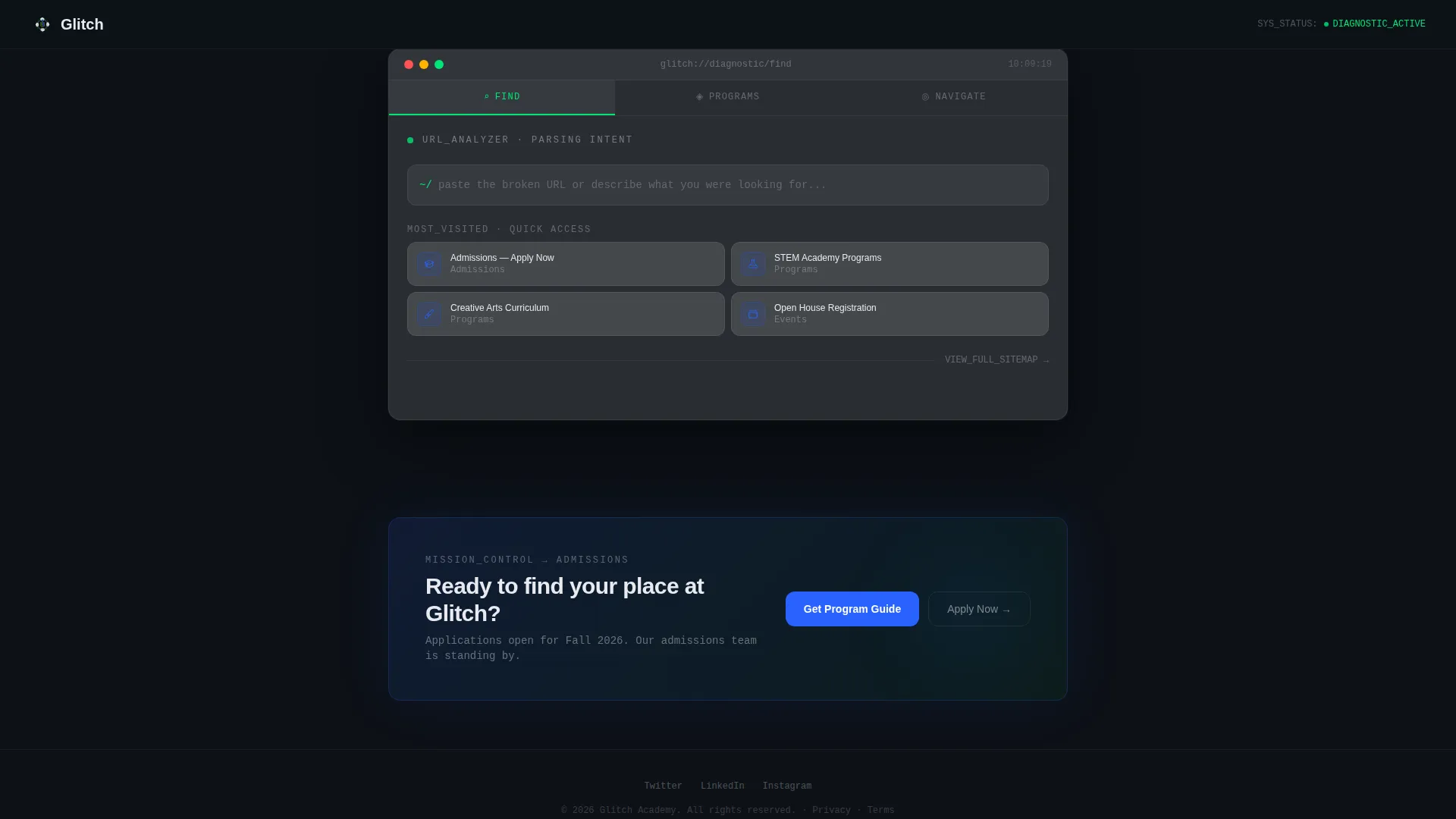 School & Academy 404 Recovery Website Template