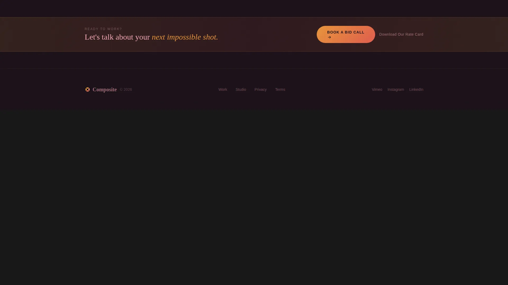 Cinematic VFX Studio Landing Page Template
