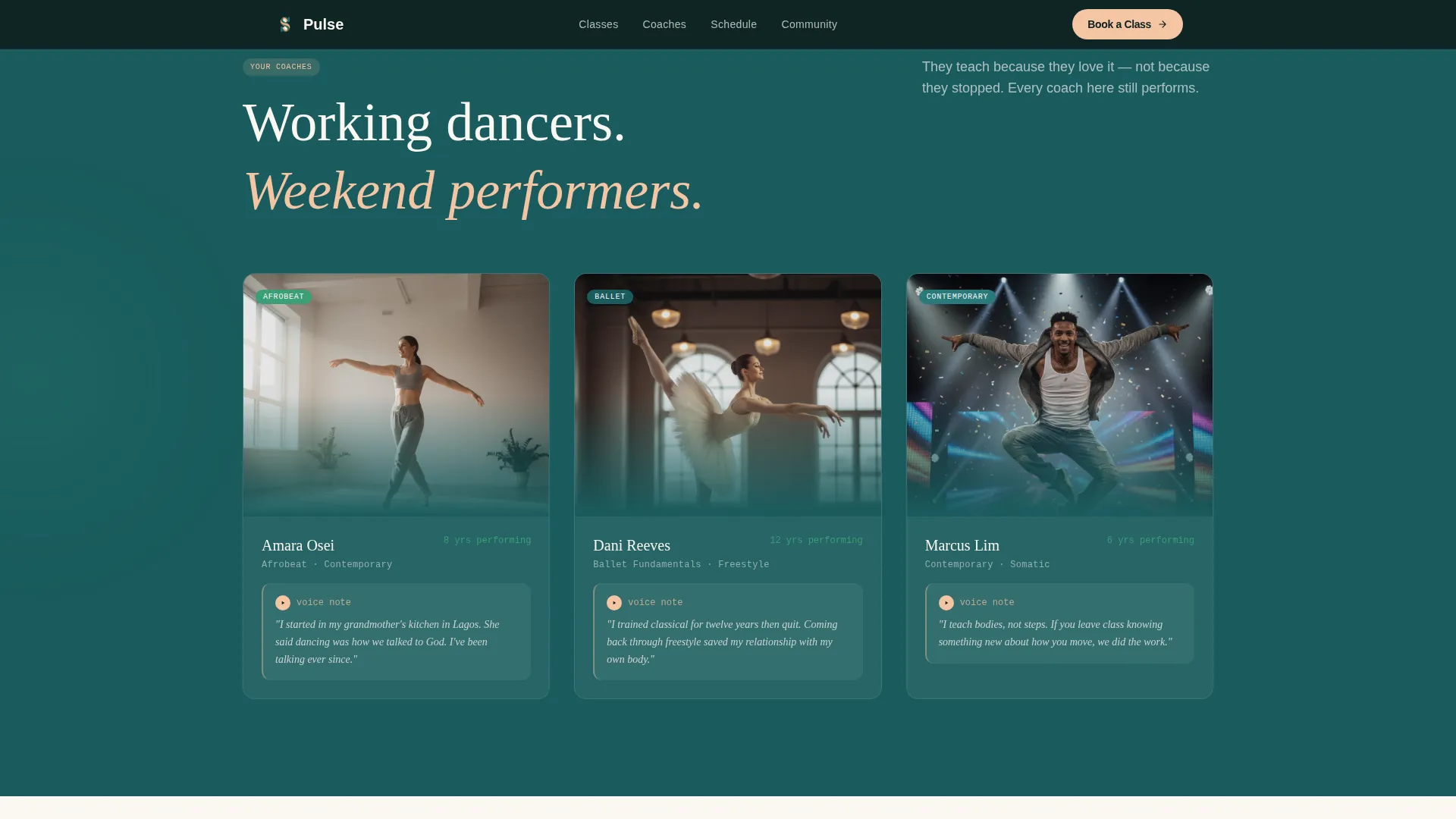 Dance Fitness Booking Website Template