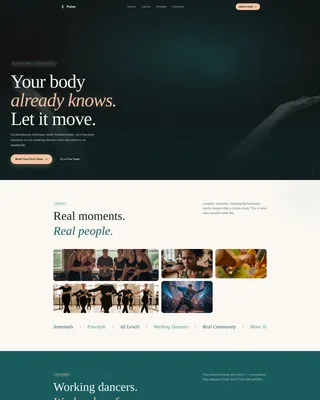 Dance Fitness Booking Website Template