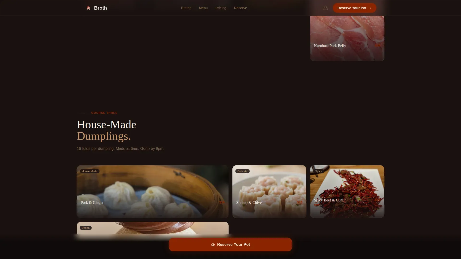 Luxe Minimal Hot Pot Restaurant Landing Page Template