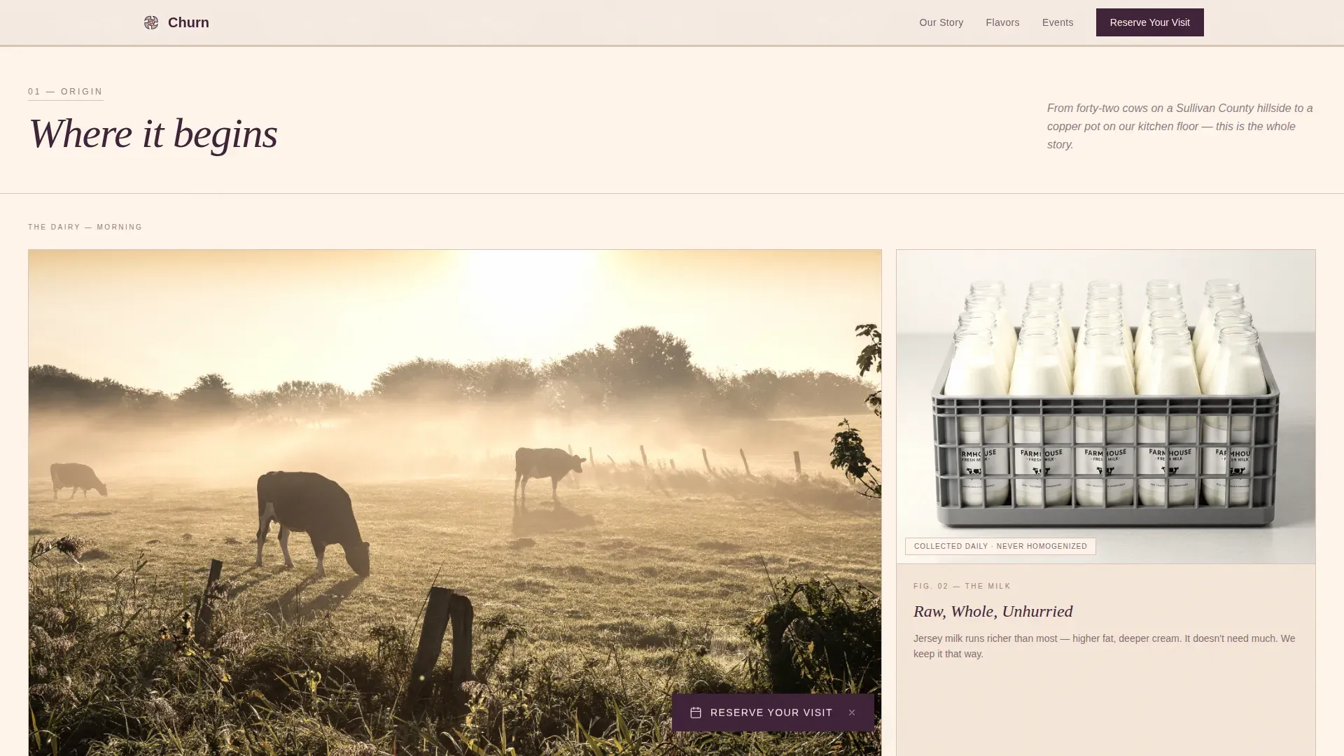 Artisan Batch Creamery Landing Page Template