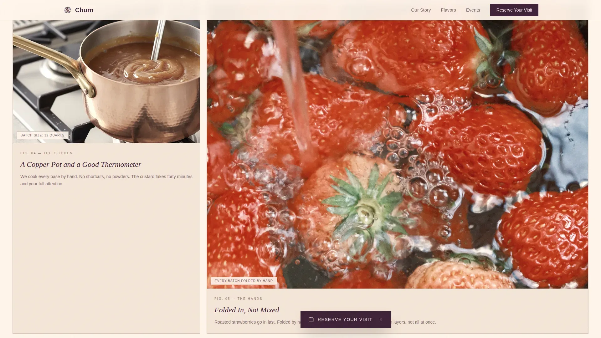 Artisan Batch Creamery Landing Page Template