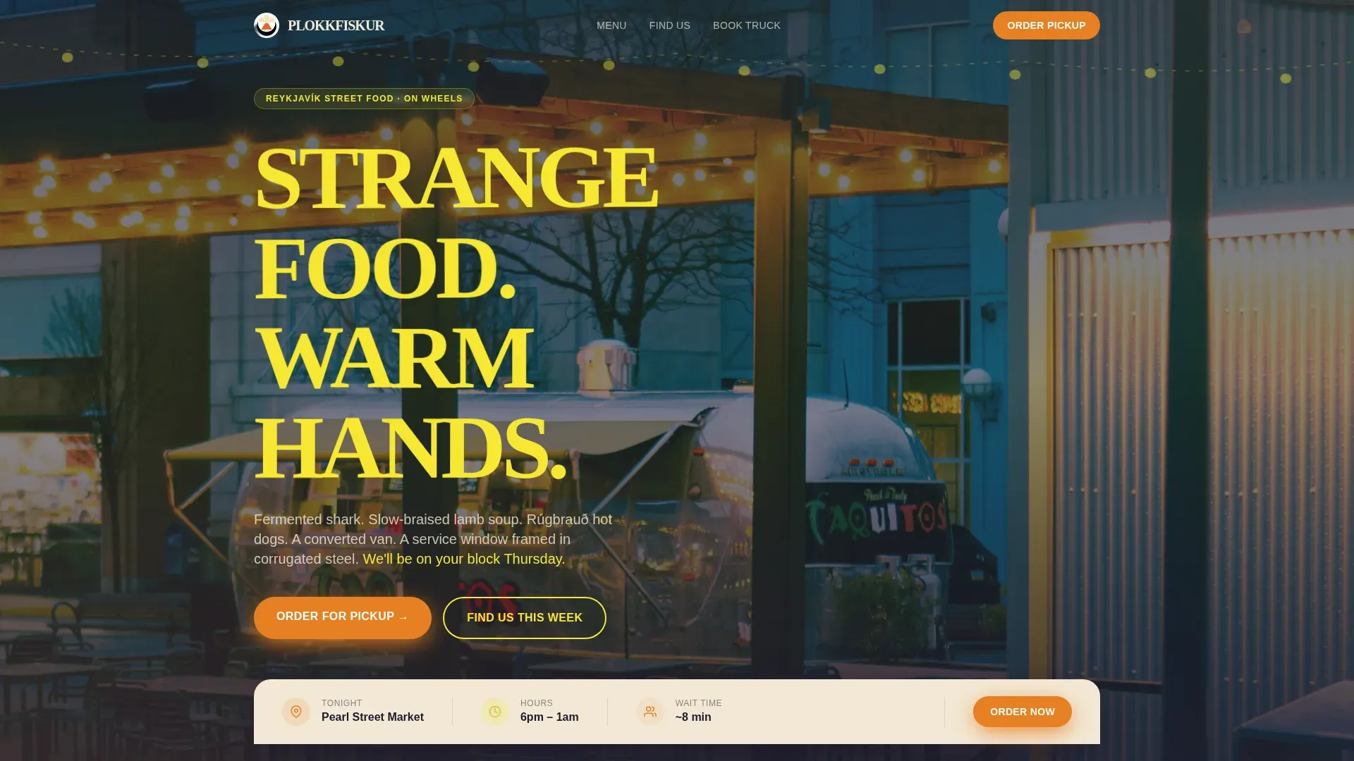 Authentic Icelandic Cuisine Landing Page Template