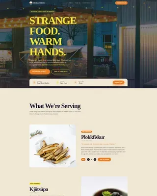 Authentic Icelandic Cuisine Landing Page Template