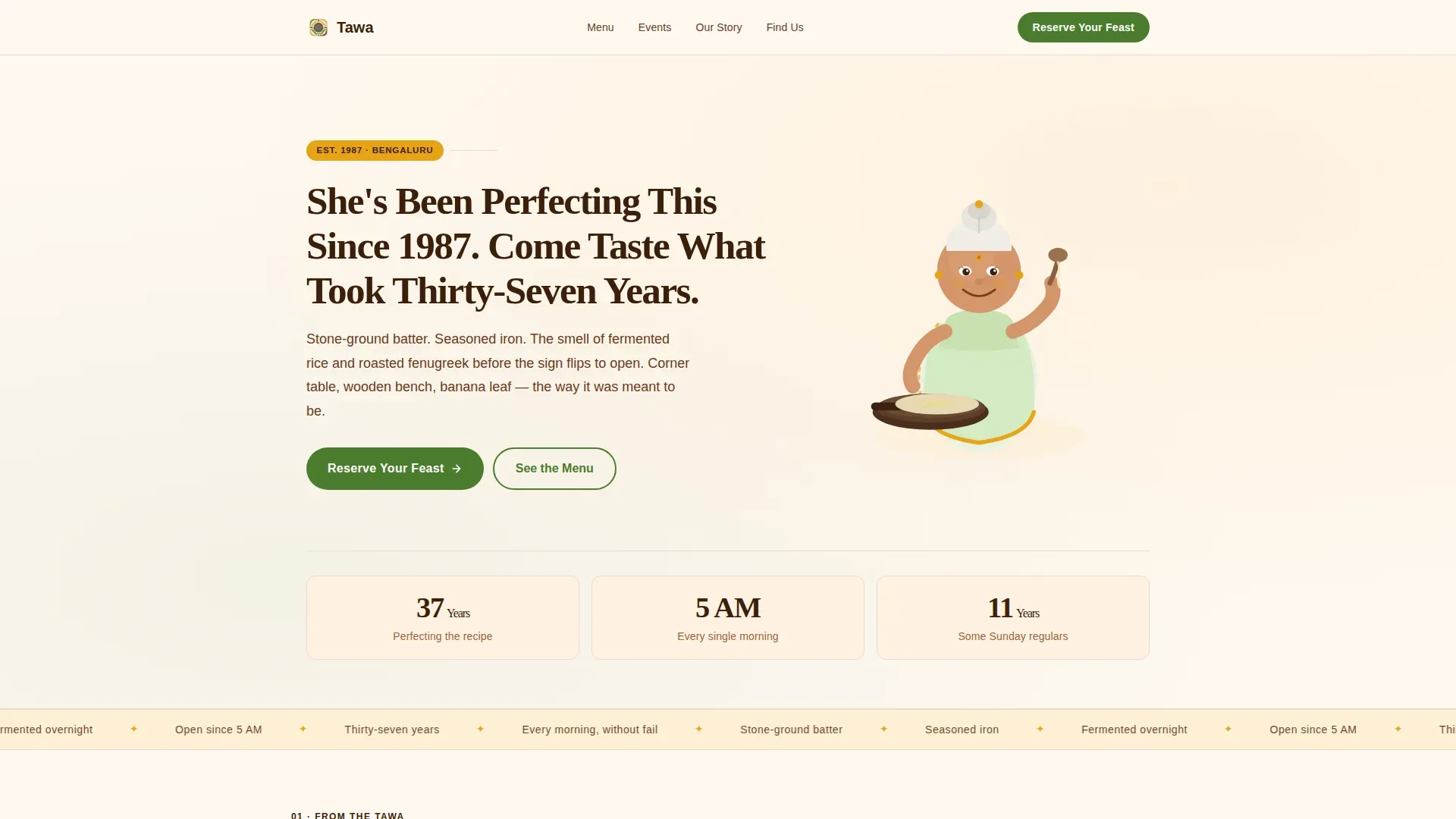South Indian Idli Dosa Restaurant Landing Page Template