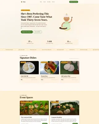 South Indian Idli Dosa Restaurant Landing Page Template