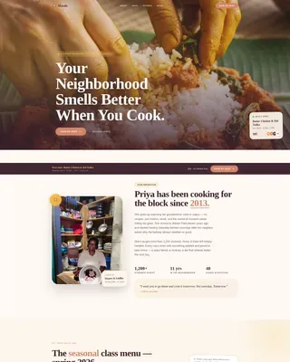 Indian Cooking Class Landing Page Template