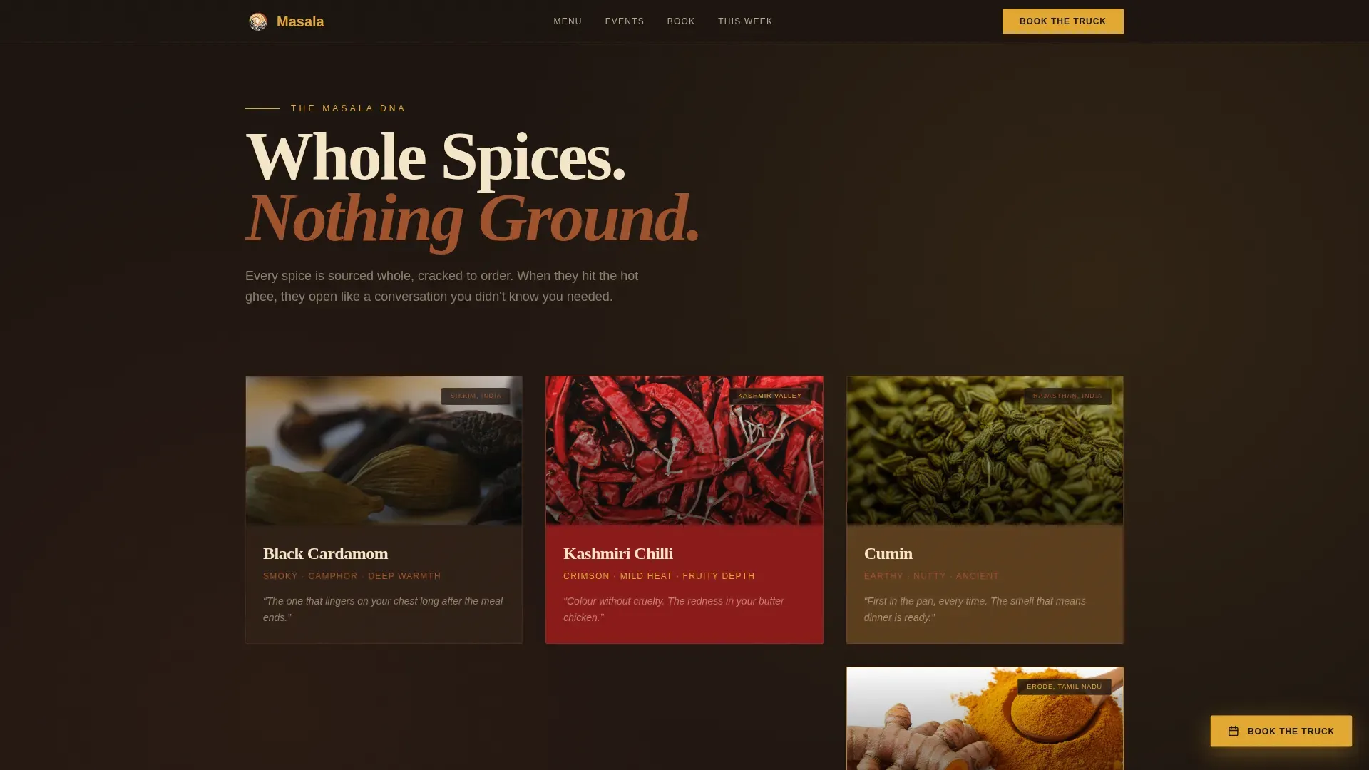 Indian Food Truck Landing Page Template
