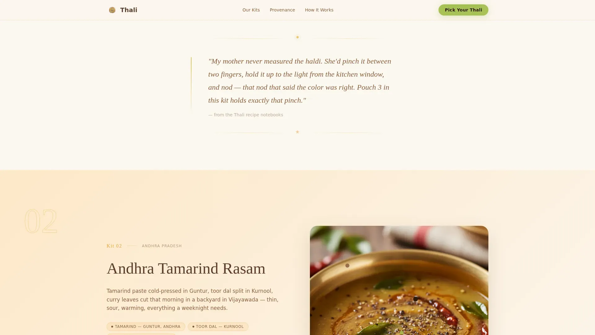 Authentic Indian Meal Kit Delivery Landing Page Template