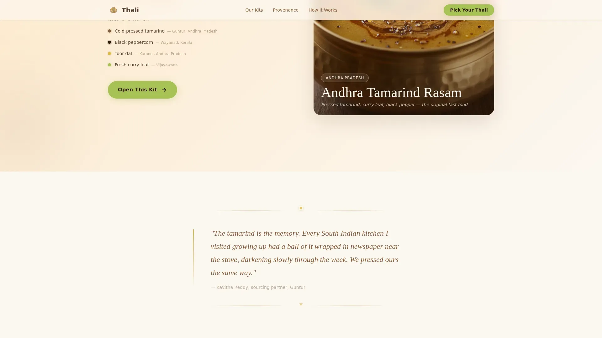 Authentic Indian Meal Kit Delivery Landing Page Template