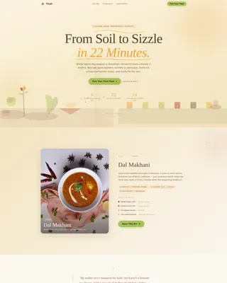 Authentic Indian Meal Kit Delivery Landing Page Template