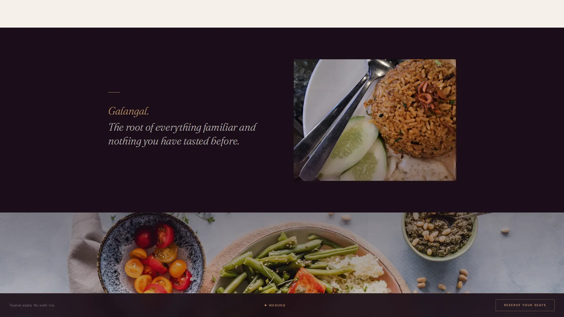Intimate Indonesian Dining Landing Page Template