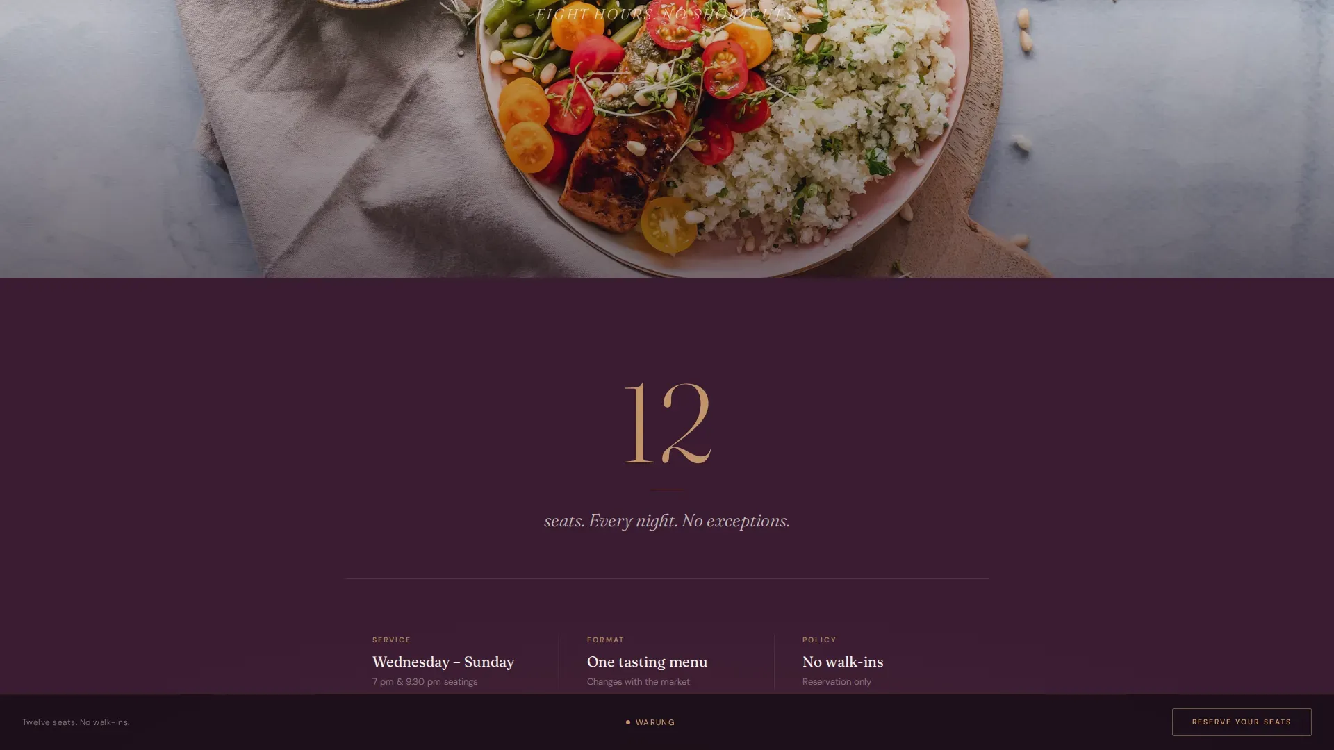 Intimate Indonesian Dining Landing Page Template