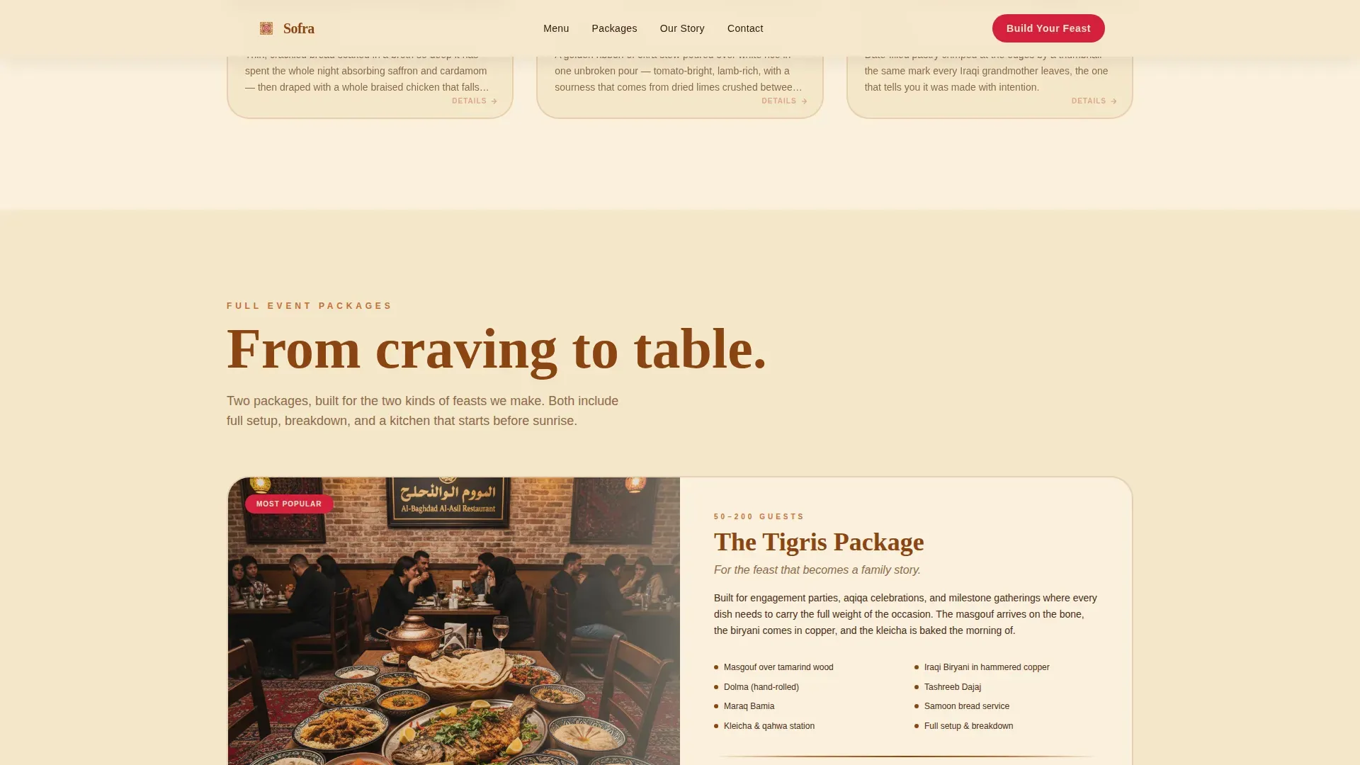 Middle Eastern Cuisine & Dining Booking Website Template