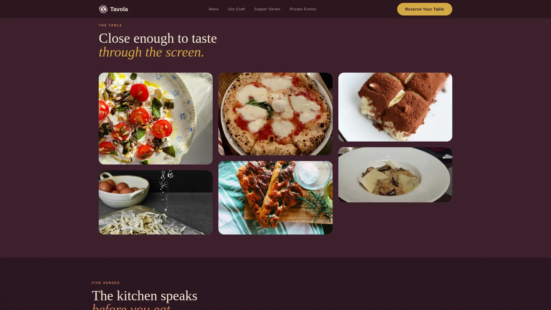 Heritage Italian Cuisine Landing Page Template