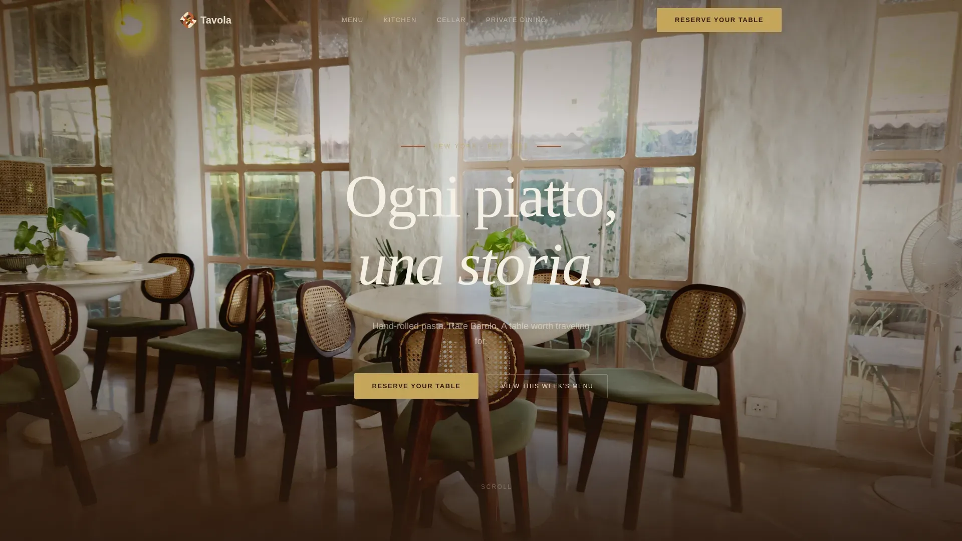 Fine Dining Reservation Landing Page Template