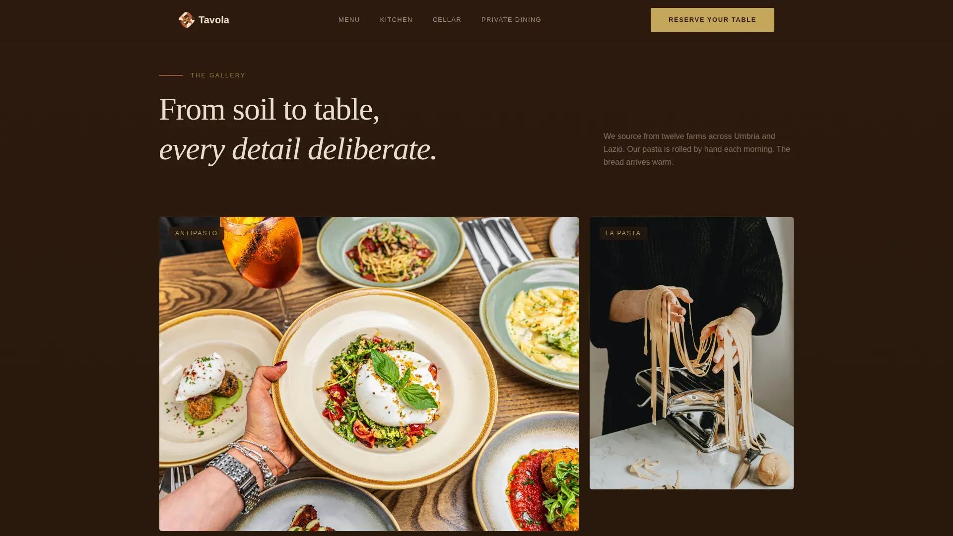Fine Dining Reservation Landing Page Template