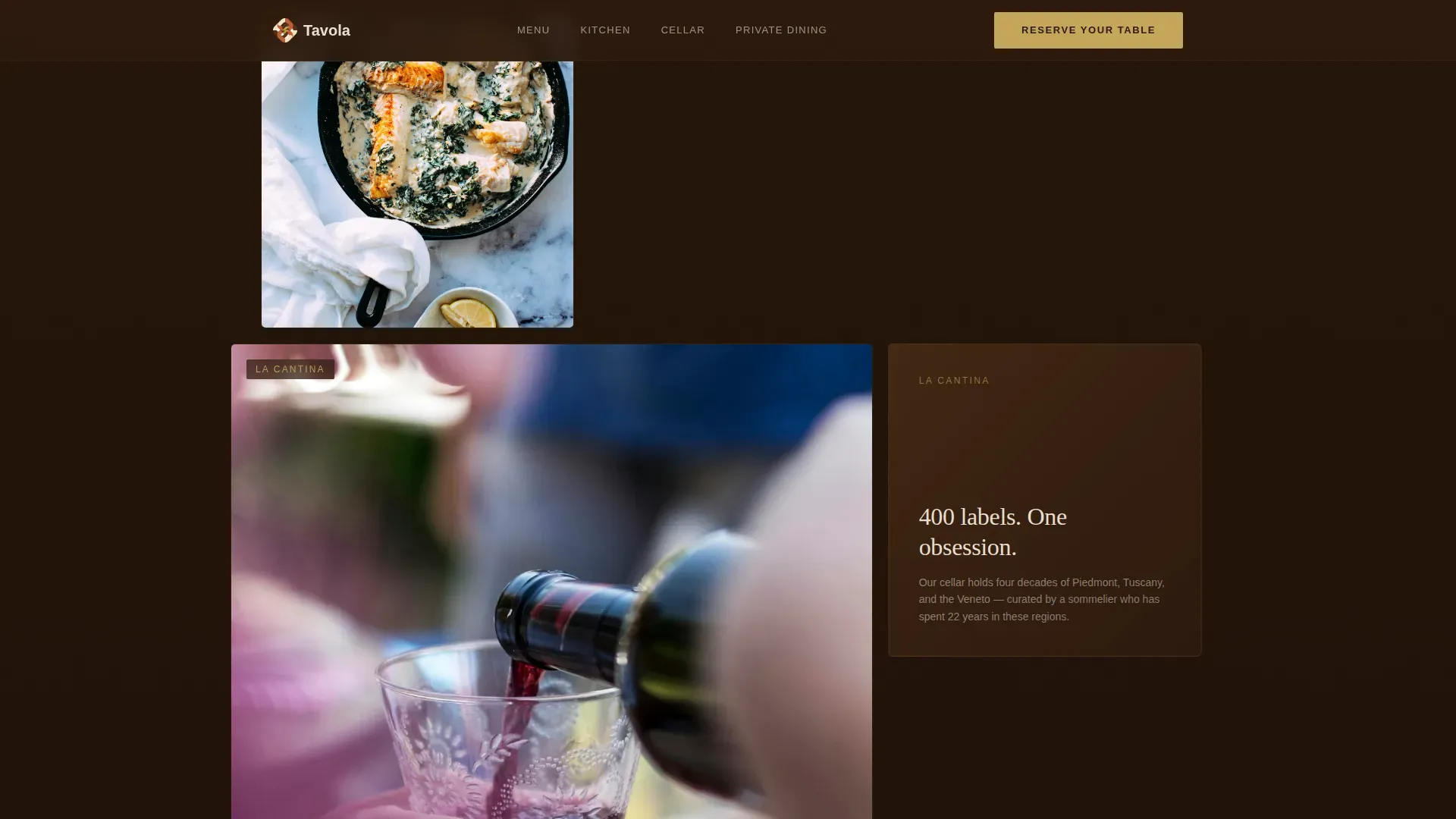 Fine Dining Reservation Landing Page Template