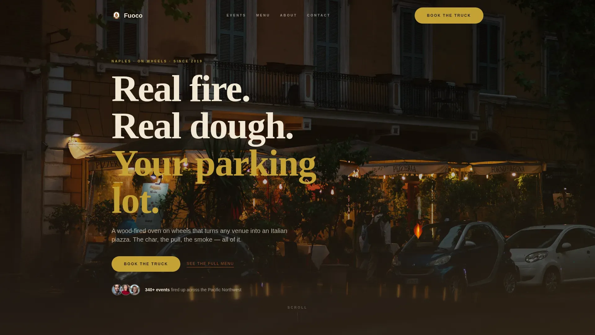 Wood-Fired Italian Food Truck Landing Page Template