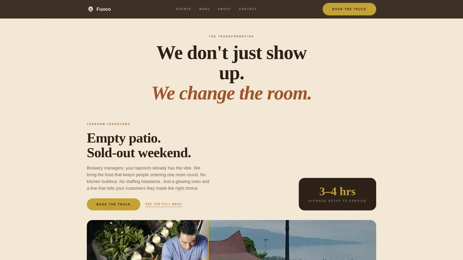 Wood-Fired Italian Food Truck Landing Page Template
