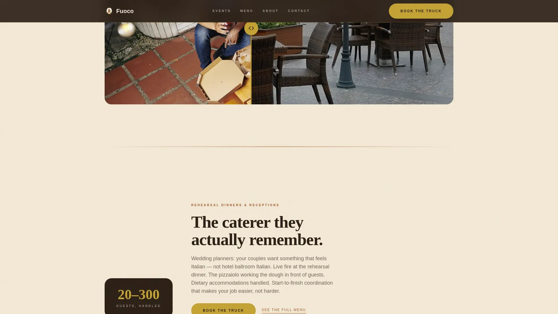 Wood-Fired Italian Food Truck Landing Page Template
