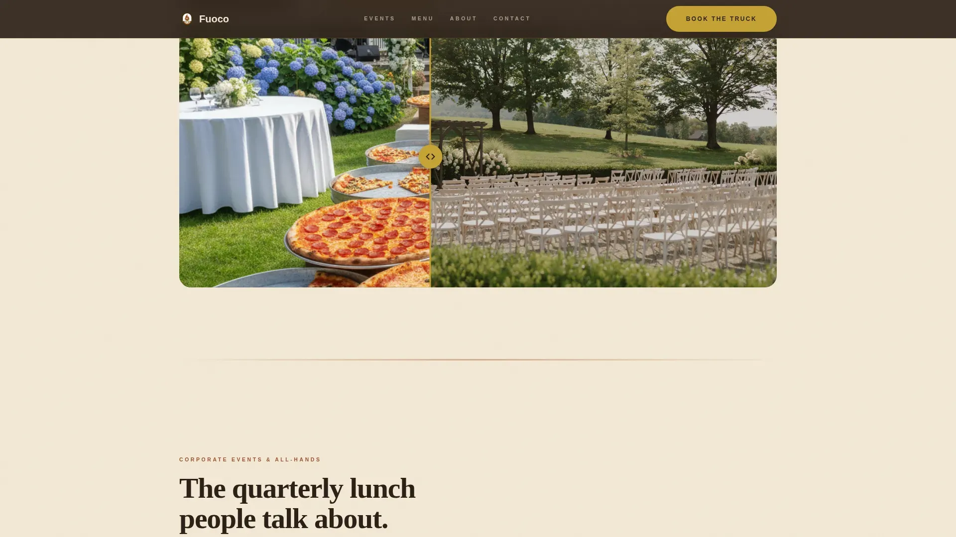 Wood-Fired Italian Food Truck Landing Page Template
