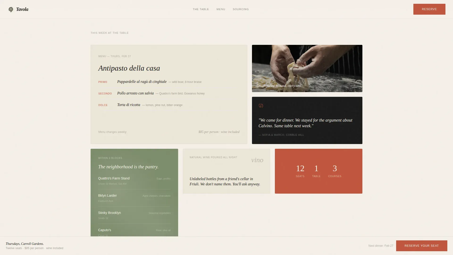Intimate Italian Gathering Landing Page Template
