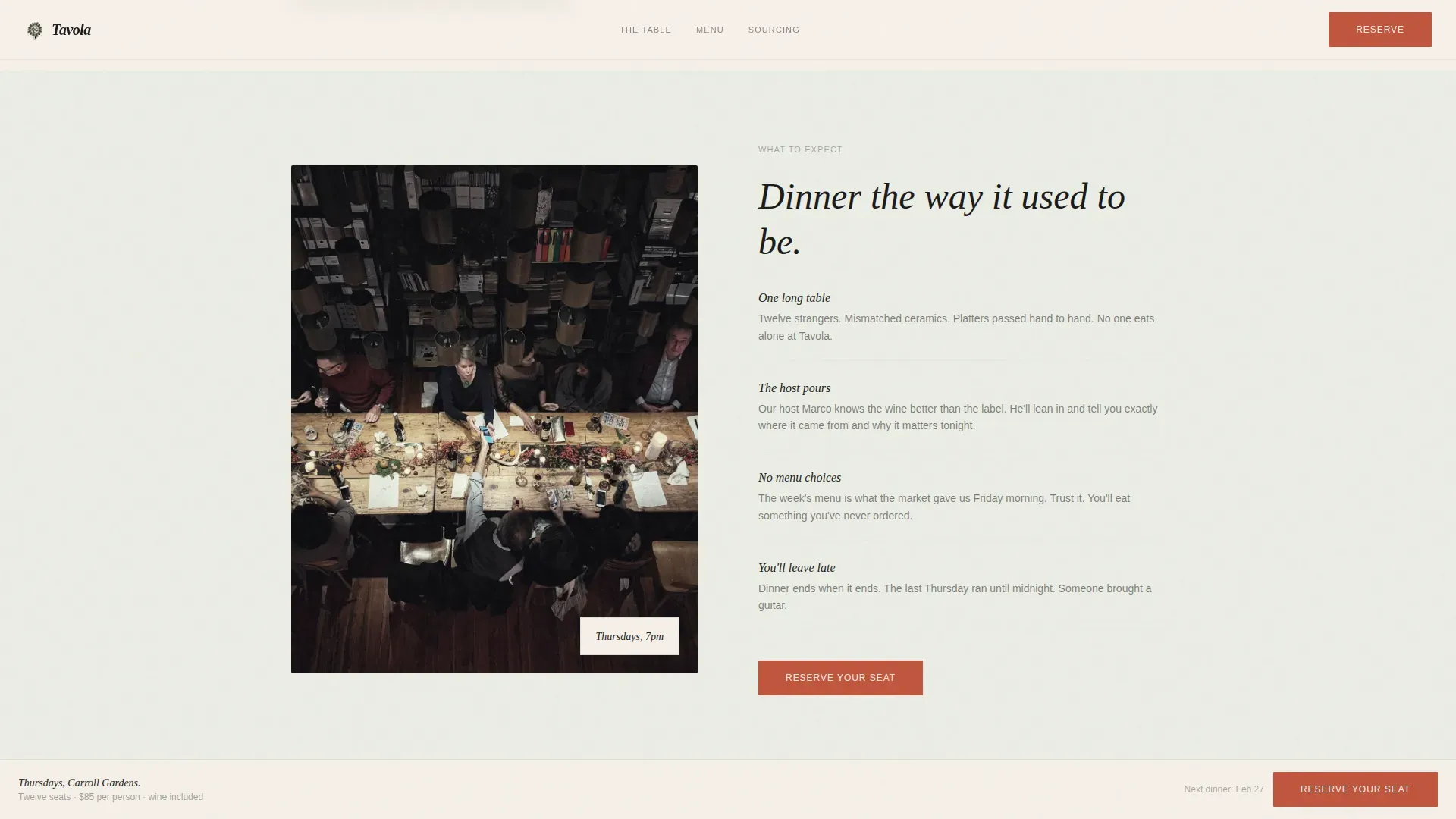 Intimate Italian Gathering Landing Page Template