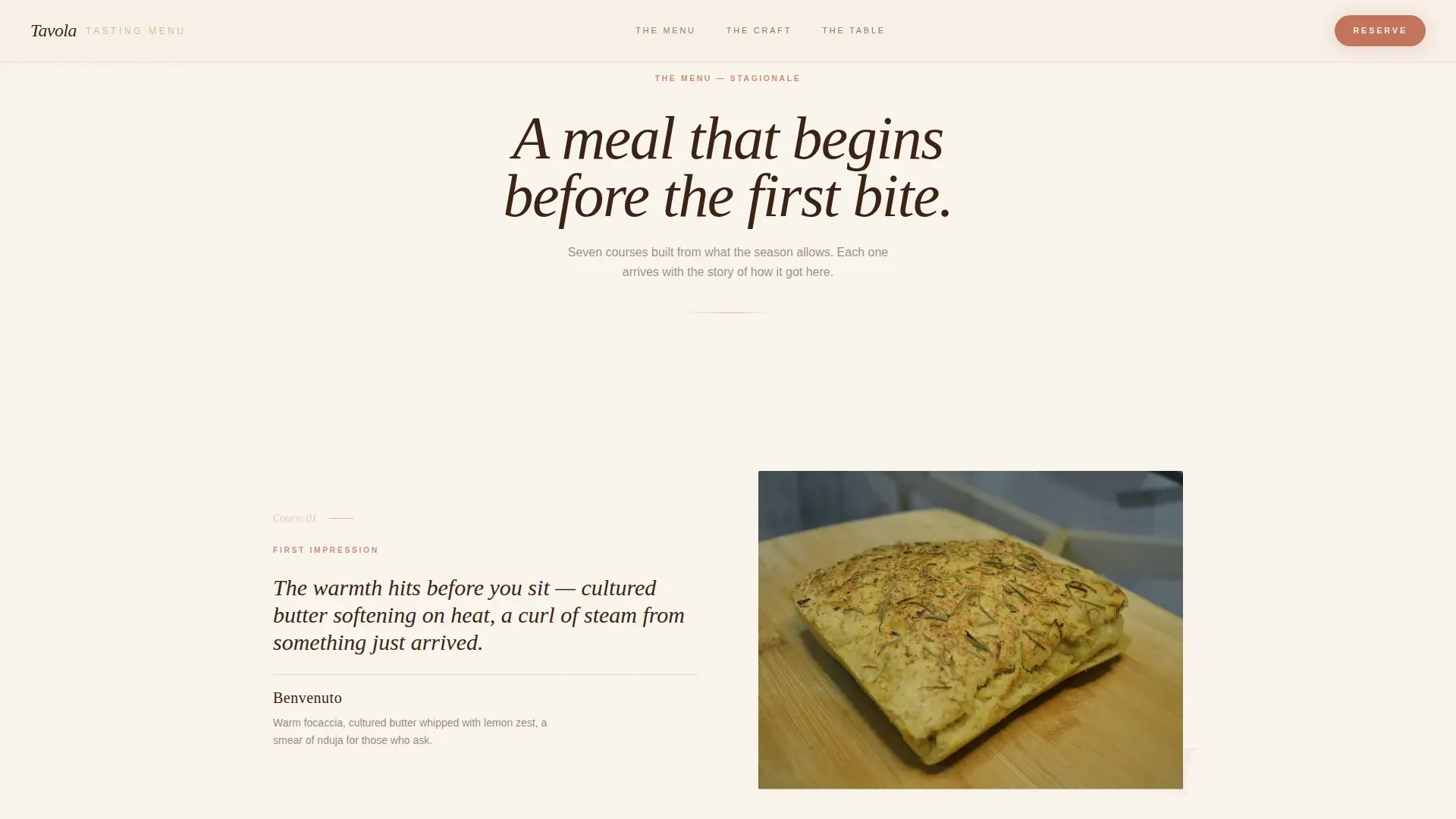 Elevated Italian Culinary Landing Page Template