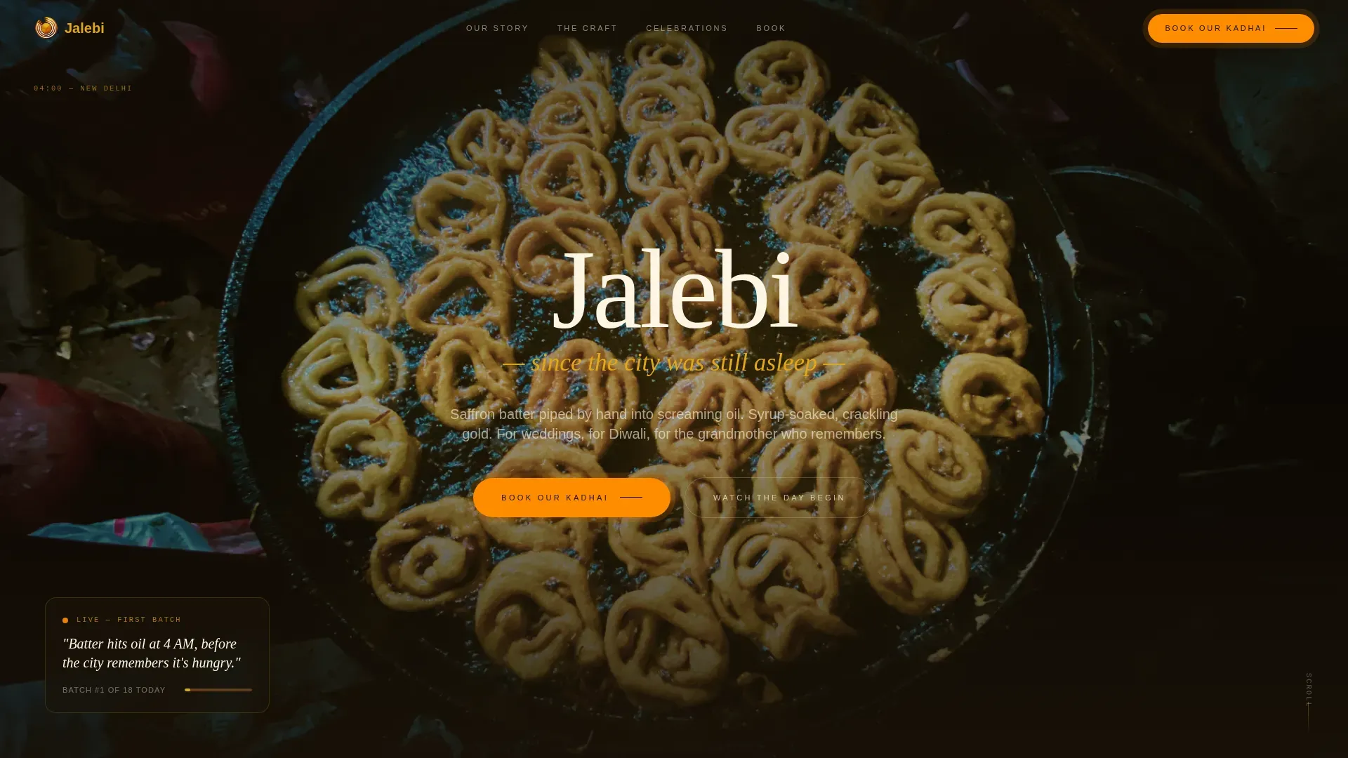 Artisan Mithai Event Booking Landing Page Template