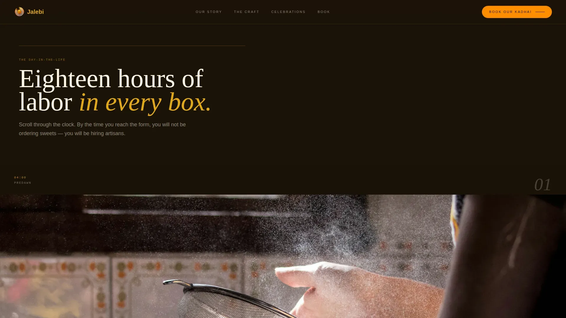 Artisan Mithai Event Booking Landing Page Template