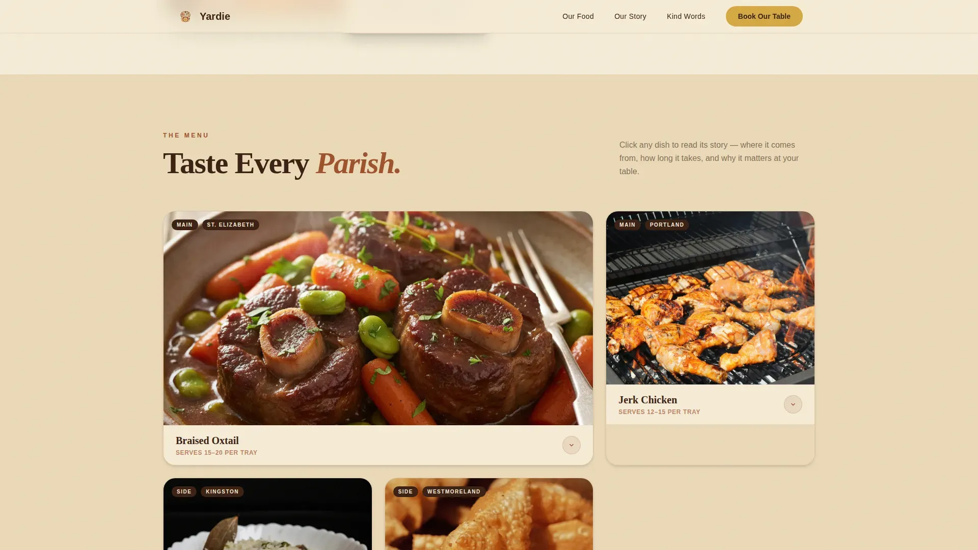 Jamaican Cuisine Booking Website Template