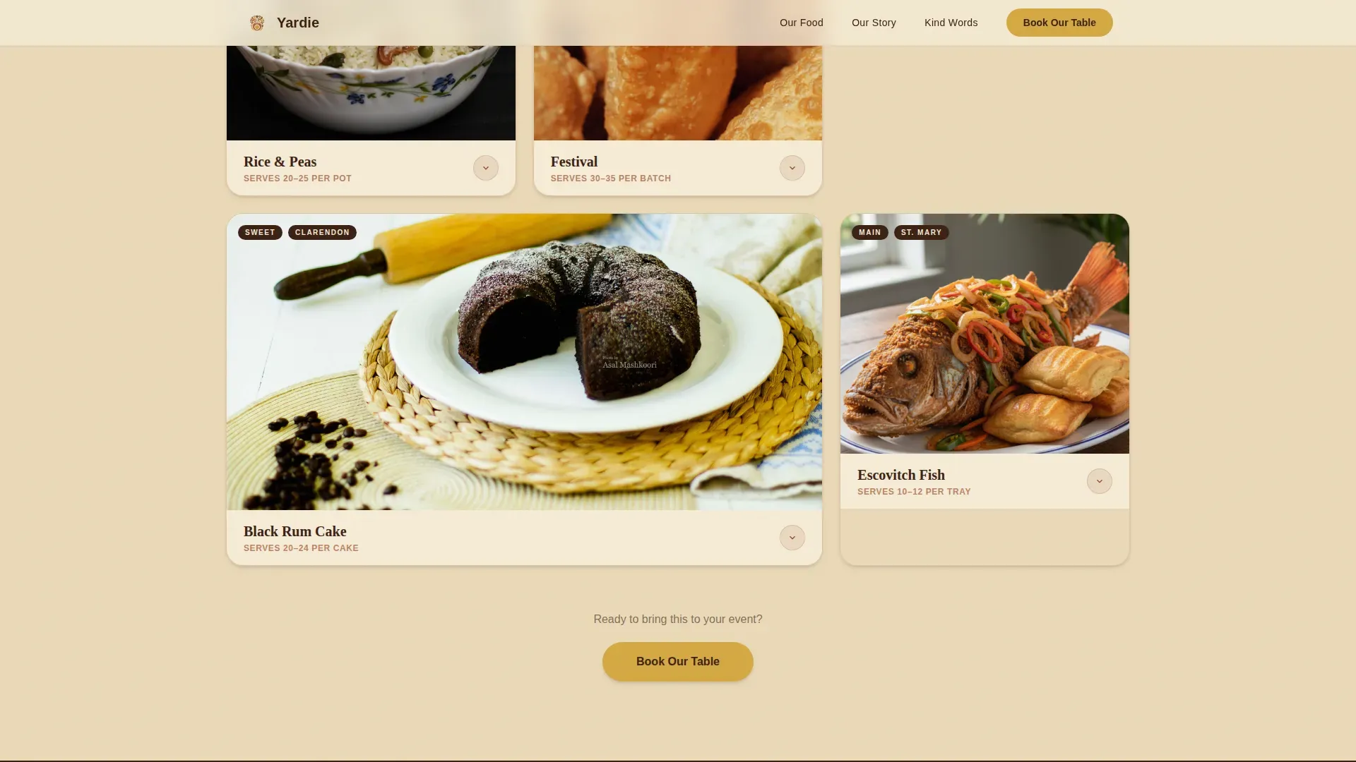Jamaican Cuisine Booking Website Template