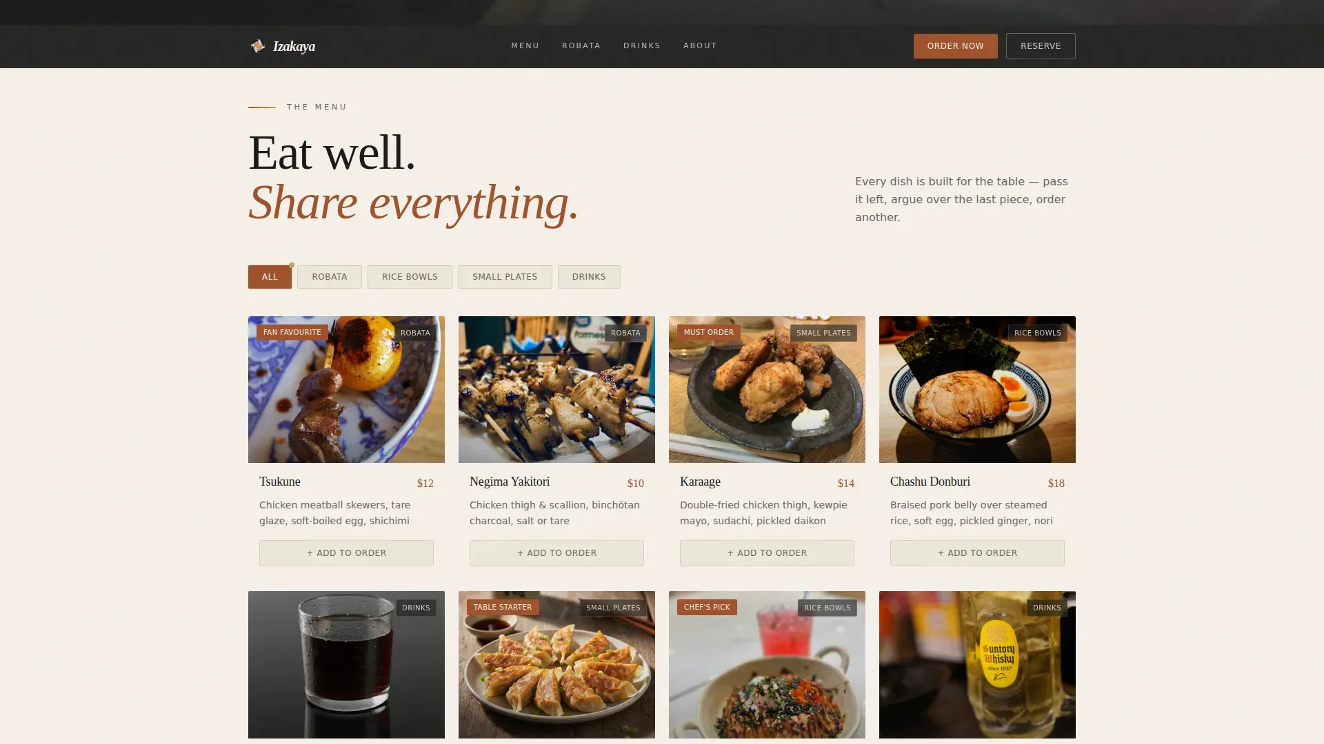 Japanese Restaurant Landing Page Template