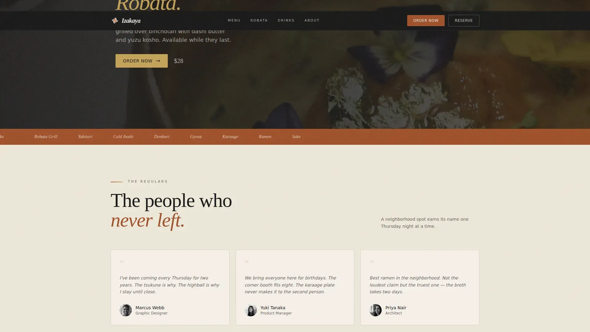Japanese Restaurant Landing Page Template