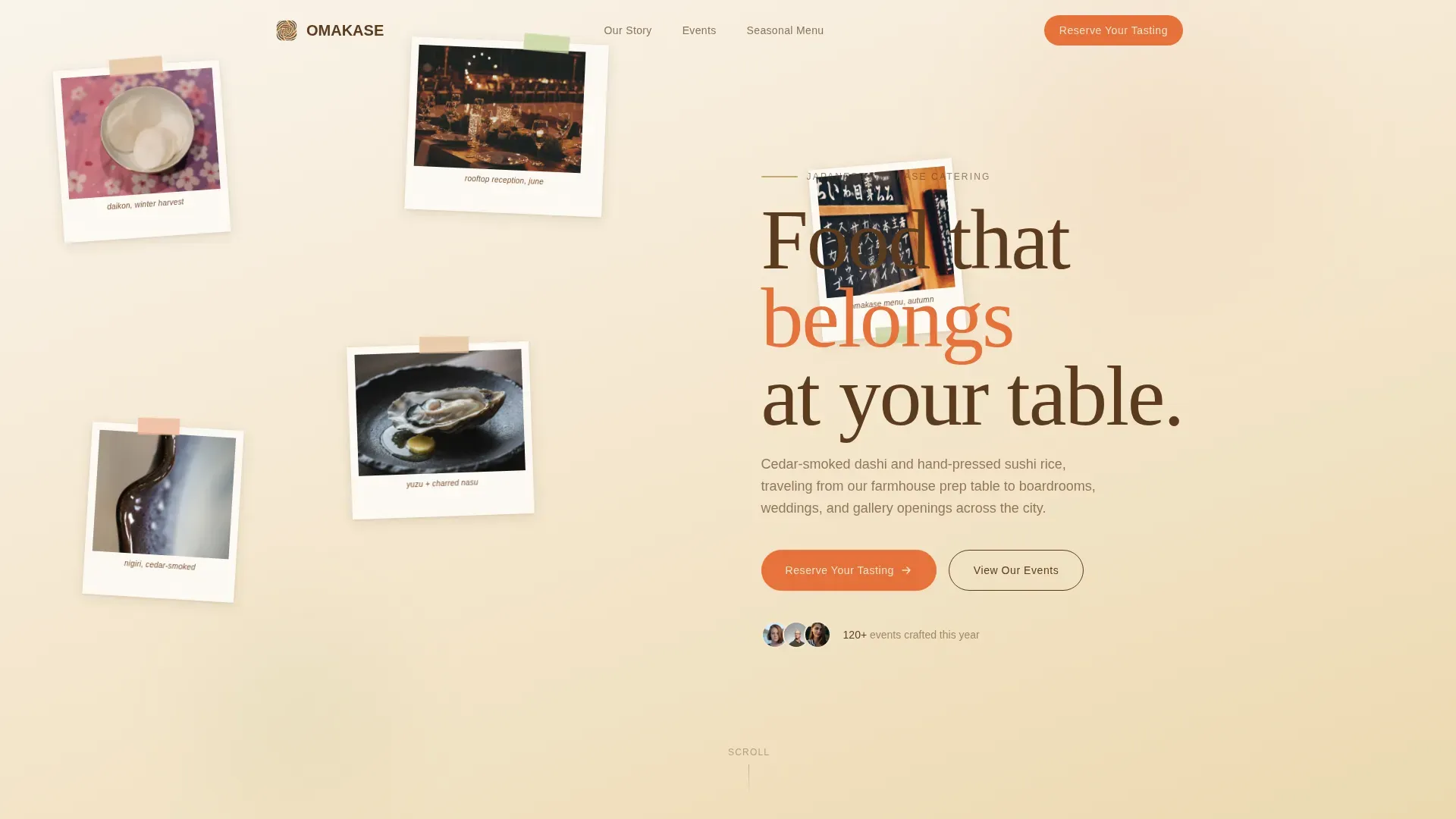 Artisan Japanese Catering Event Landing Page Template