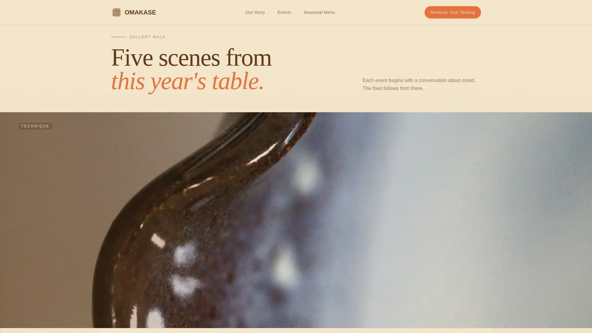 Artisan Japanese Catering Event Landing Page Template