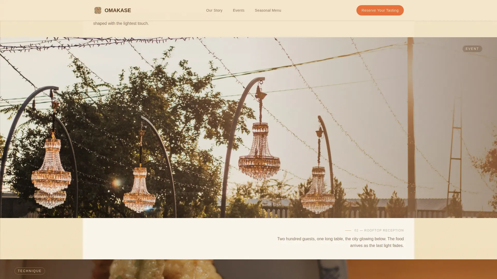 Artisan Japanese Catering Event Landing Page Template