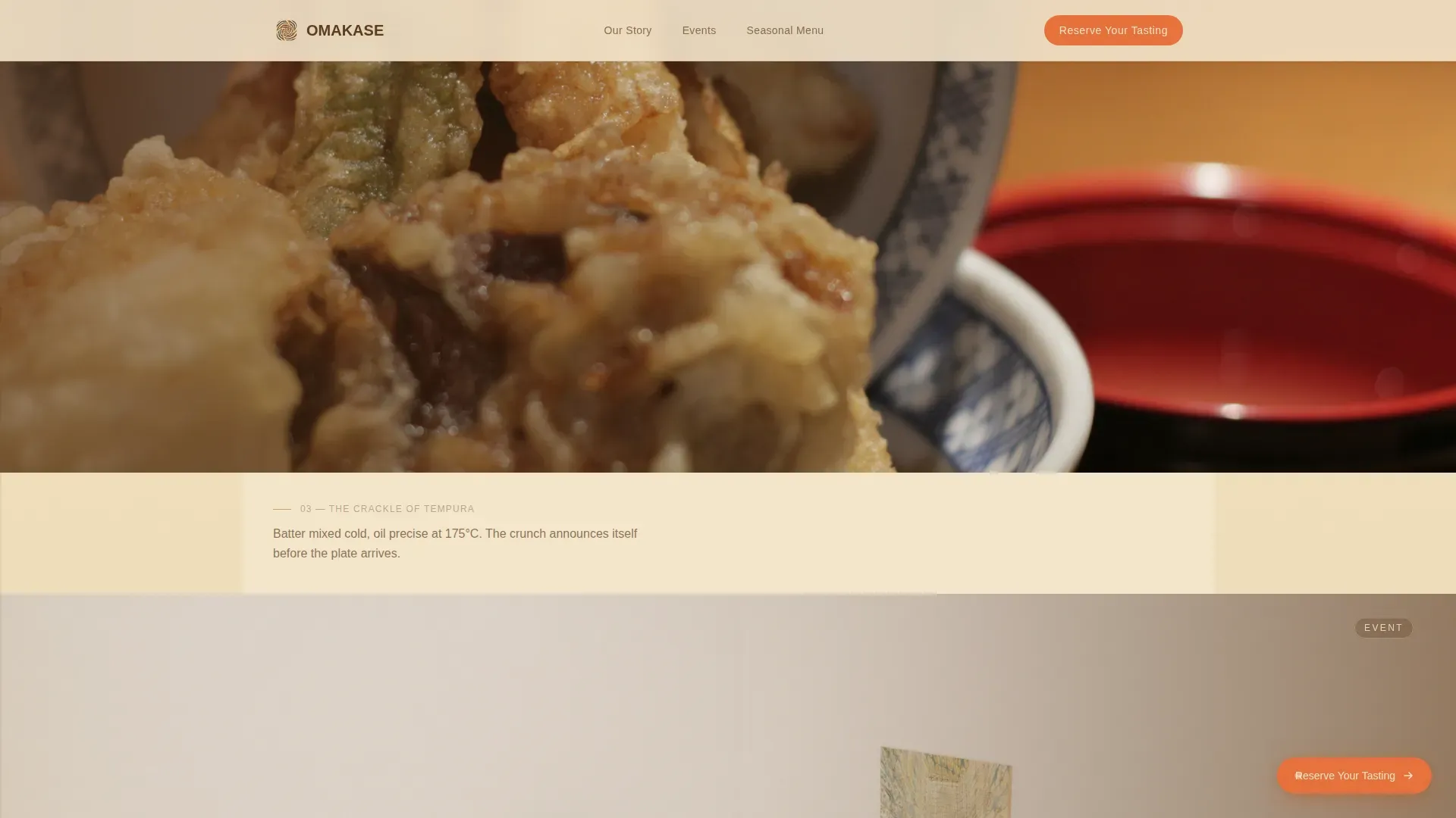 Artisan Japanese Catering Event Landing Page Template