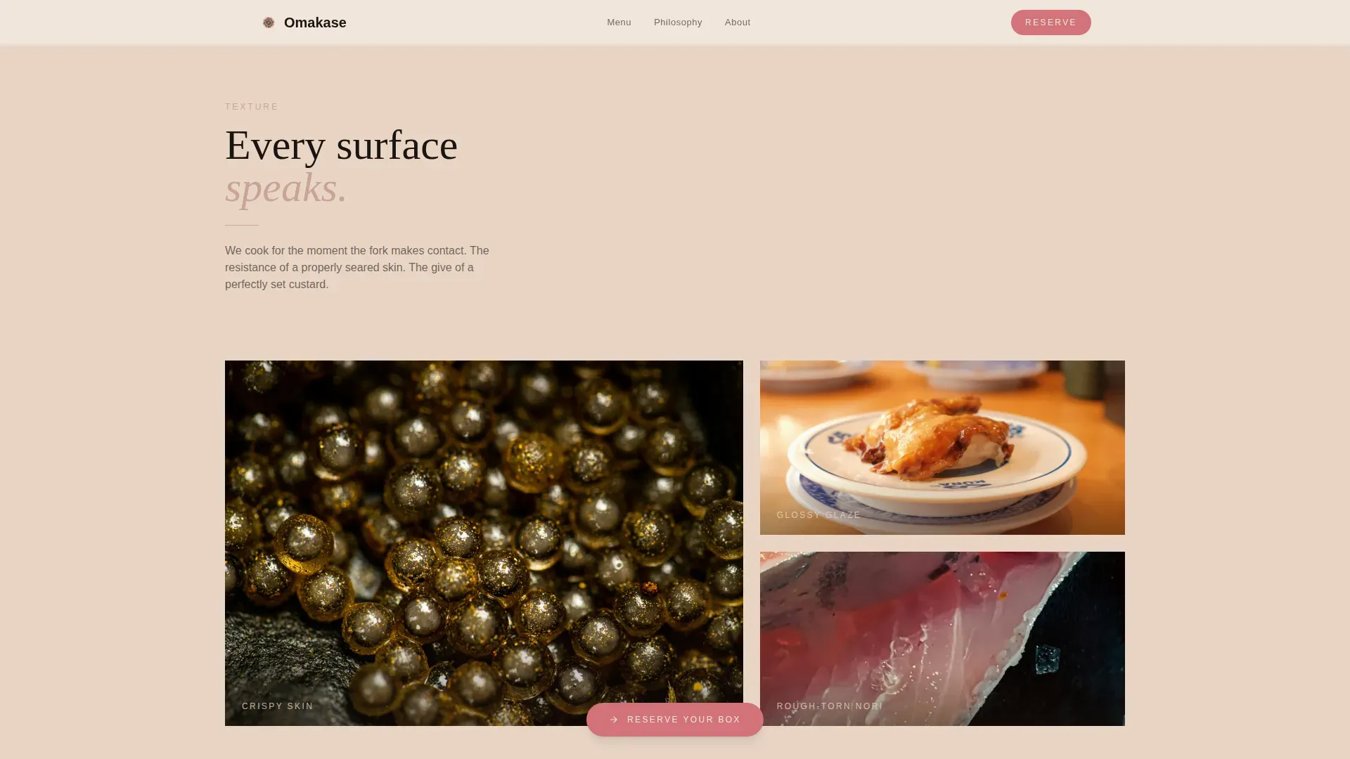 Seasonal Japanese Kitchen Landing Page Template