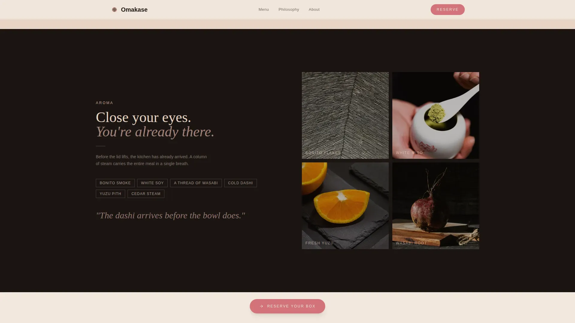 Seasonal Japanese Kitchen Landing Page Template