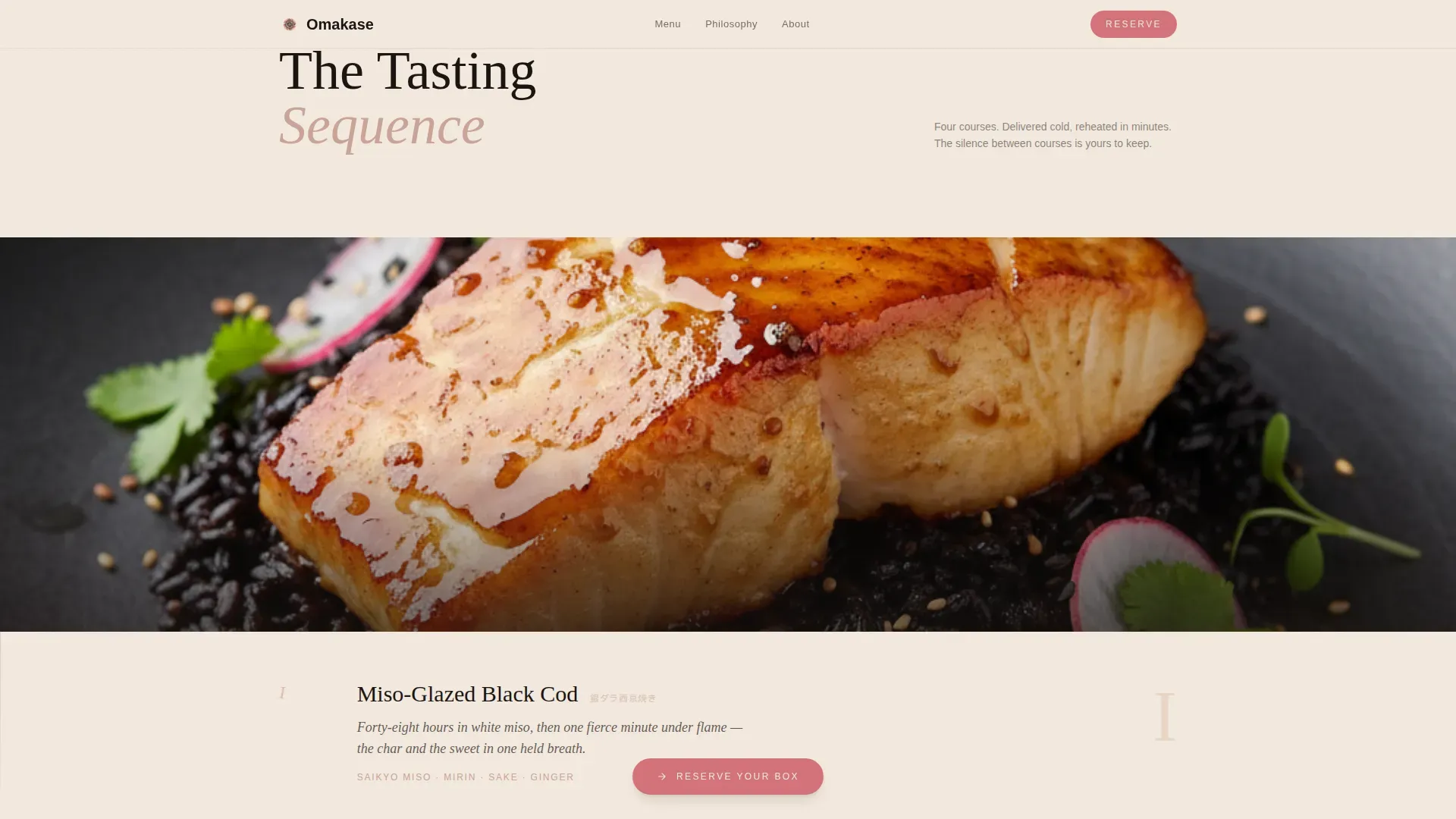 Seasonal Japanese Kitchen Landing Page Template