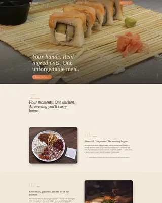 Japanese Cooking Class Landing Page Template