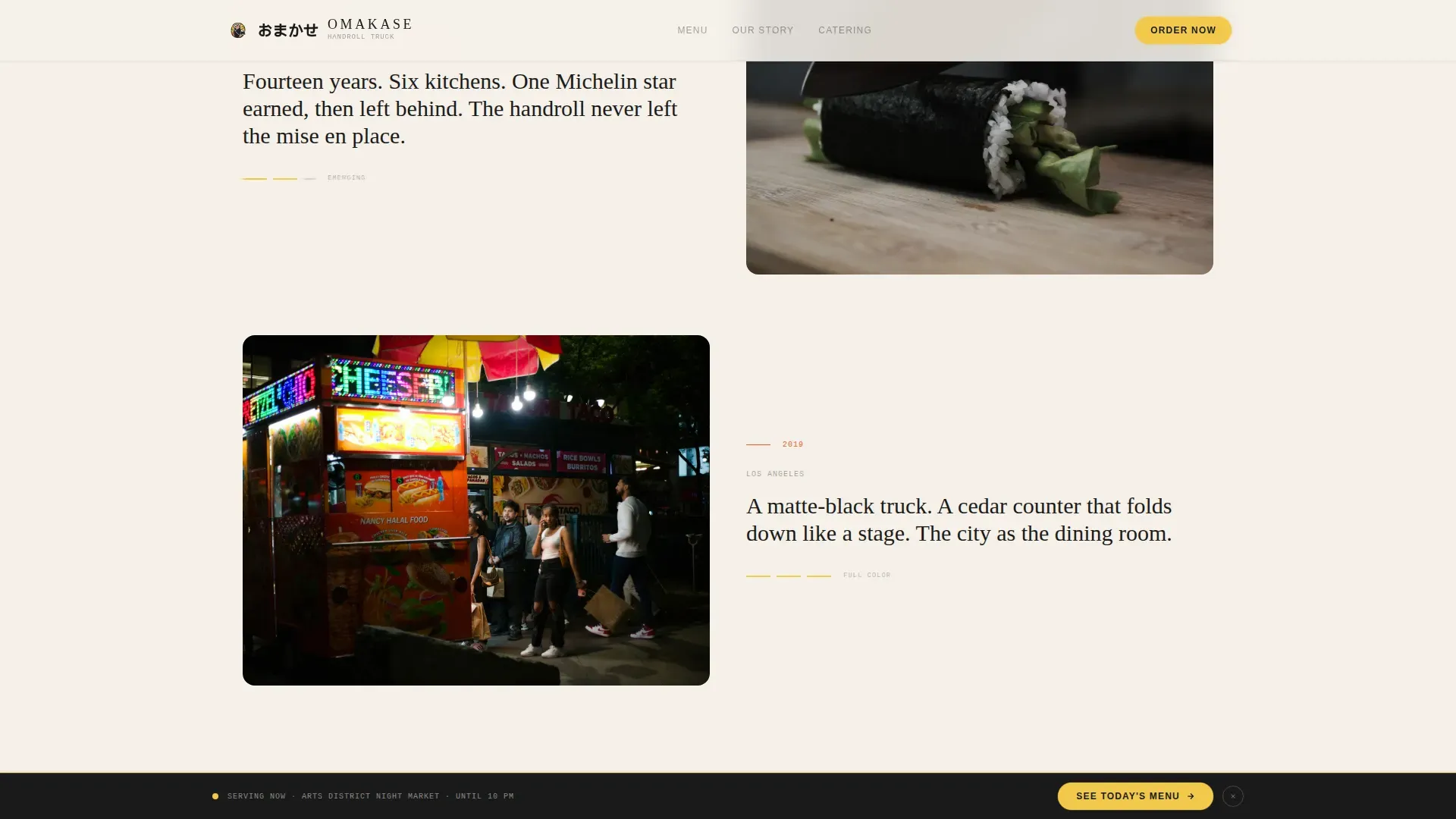 Luxe Minimal Japanese Food Truck Landing Page